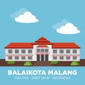 Malang City Hall is one of the heritage buildings of the Dutch East Indies colonial government. This building is located in the Royalty Free Stock Photo