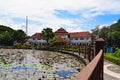 View of Malang City Hall (Balai Kota Malang) and Malang City Hall Fountain Park, Government Office and landmark Royalty Free Stock Photo