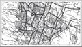 Malang Indonesia City Map in Black and White Color. Outline Map