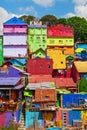Jodipan Kampung Warna Warni village with painted colorful houses Royalty Free Stock Photo