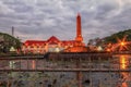 Beautiful Malang Tugu Square or KM 0 Malang With Beautiful Park at the Night. Royalty Free Stock Photo