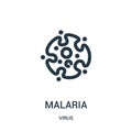 malaria icon vector from virus collection. Thin line malaria outline icon vector illustration