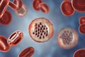 The malaria-infected red blood cells Royalty Free Stock Photo
