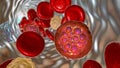 Red blood cell infected with malaria parasite Plasmodium vivax, schizont stage