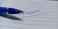 malaria mosquitoes disease concept on paper pen with handwriting Royalty Free Stock Photo