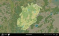 Malaryta District highlighted, Belarus. Topographic Humanitarian Royalty Free Stock Photo