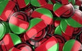 Malawi Badges Background - Pile of Malawian Flag Buttons.