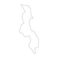 Malawi dotted outline vector map