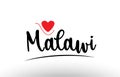 Malawi country text typography logo icon design