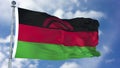 Malawi Flag in a Blue Sky