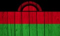 Malawi Flag Over Wood Planks