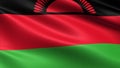 Malawi flag, with waving fabric texture Royalty Free Stock Photo