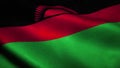 Malawi flag waving in the wind. National flag of Malawi. Sign of Malawi seamless loop animation. 4K