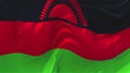 128. Malawi Flag Waving in Wind Continuous Seamless Loop Background.