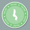 Malawi label flat sticker design.