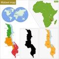 Malawi map Royalty Free Stock Photo