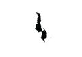 Malawi outline map country shape state symbol national borders