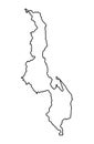 Malawi Outline Map