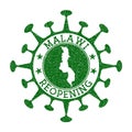 Malawi Reopening Stamp.