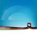 Malawi ribbon flag on blue