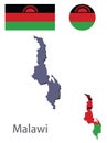 Country Malawi silhouette and flag vector