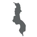 Malawi - flat country map silhouette