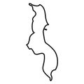 Malawi - solid black outline border map of country area. Simple flat vector illustration