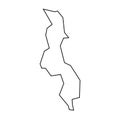 Malawi vector country map thin outline icon