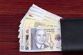 Malawian kwacha in the black wallet Royalty Free Stock Photo