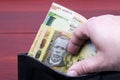 Malawian money in the black wallet Royalty Free Stock Photo