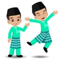 Malay boy happy celebrating the hari raya aidilfitri Royalty Free Stock Photo