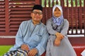 A malay family posing for the camera Royalty Free Stock Photo