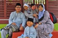 A malay family posing for the camera Royalty Free Stock Photo