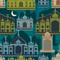 Malay Islam building seamless pattern