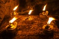 Malay tradition kerosene oil lamp or pelita selective focus Royalty Free Stock Photo