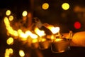 Malay tradition kerosene oil lamp or pelita selective focus Royalty Free Stock Photo