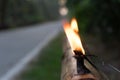 Malay tradition oil lamp made from bamboo during Eidul fitri Royalty Free Stock Photo