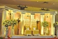Malay wedding chair and stage decoration Royalty Free Stock Photo