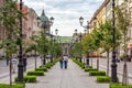 Malaya Konyushennaya street and Kazan Cathedral, Saint Petersburg, Russia Royalty Free Stock Photo