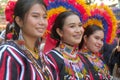 Malaybalay City, Philippines - women in ethnic Talaandig tribal costume at the annual Kaamulan Festival in Bukidnon.