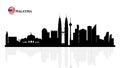 malaysia skyline, malaysia cityscape, malaysia skyscraper buildings vector silhouette Royalty Free Stock Photo
