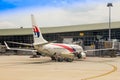 Malaysia Airlines's B737 On Arrival at KLIA Royalty Free Stock Photo