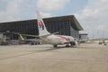 Malaysia Airlines's B737 On Arrival at KLIA Royalty Free Stock Photo