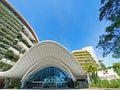 Grand entrance of Forest City Marina Hotel, part of the luxury estate in southern Malaysia, Johor state, is a popular ghost town Royalty Free Stock Photo