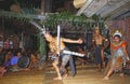 Malaysia/Borneo: Iban Headhunter ceremony in a typical long house in the rain forest of Sarawak