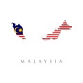 Malaysia country flag inside map contour design icon logo. The Malaysia is a member of Asean Economic Community AEC .national Royalty Free Stock Photo
