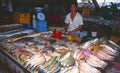 Malaysia: A fish stand in the market of Kota Kinabalu, Sabah, Borneo Island