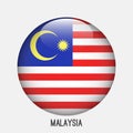 Malaysia flag in circle shape.
