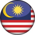 malaysia flag 3d round style vector, editable, printable eps file