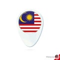 Malaysia flag location map pin icon on white background Royalty Free Stock Photo